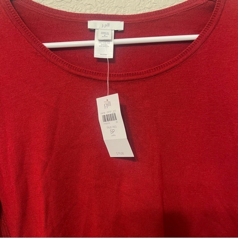PETITE SMALL J Jill true Red Scoop Neck
Lightweight Ribbed Sides Sweater - Picture 16 of 16